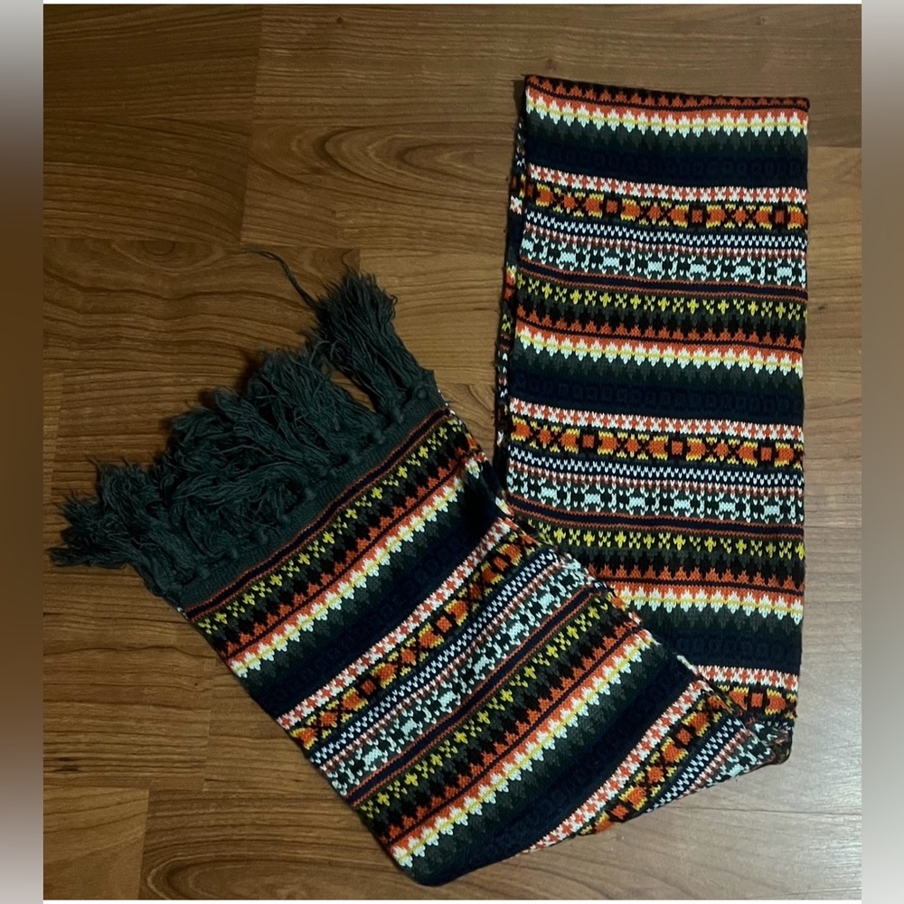 HIPSTER Mens Colorful Knit Scarf with Fringe